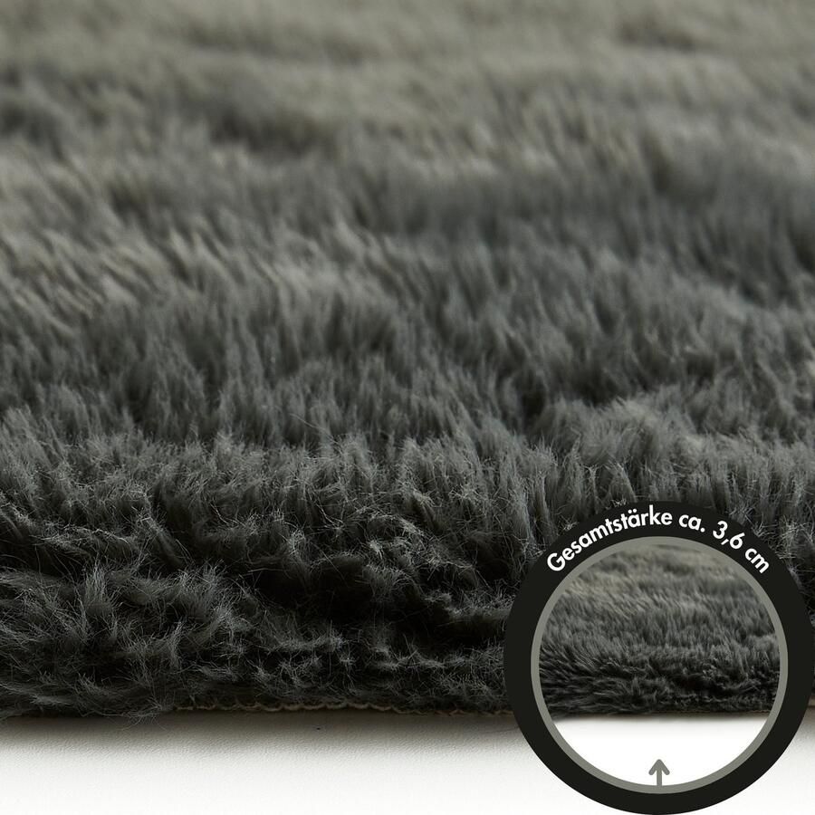 Andiamo Vloerkleed Alpa Uni kleuren microvezel bijzonder zacht & knuffelig slaapkamer