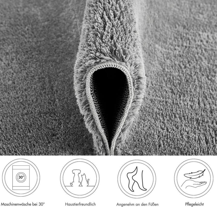 Andiamo Vloerkleed Arezzo Effen kleuren zachte pool wasbaar ideaal voor de woonkamer en slaapkamer - Foto 7