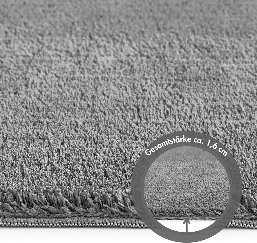 Andiamo Vloerkleed Arezzo Effen kleuren zachte pool wasbaar ideaal voor de woonkamer en slaapkamer - Foto 8