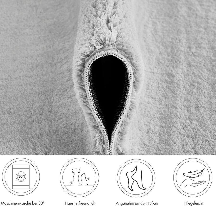 Andiamo Vloerkleed Arezzo Effen kleuren zachte pool wasbaar ideaal voor de woonkamer en slaapkamer - Foto 7