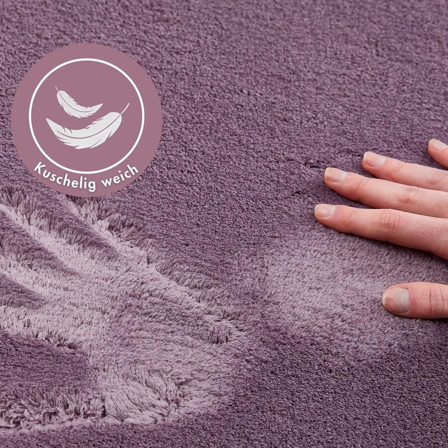 Andiamo Vloerkleed Arezzo Effen kleuren zachte pool wasbaar ideaal voor de woonkamer en slaapkamer - Foto 5