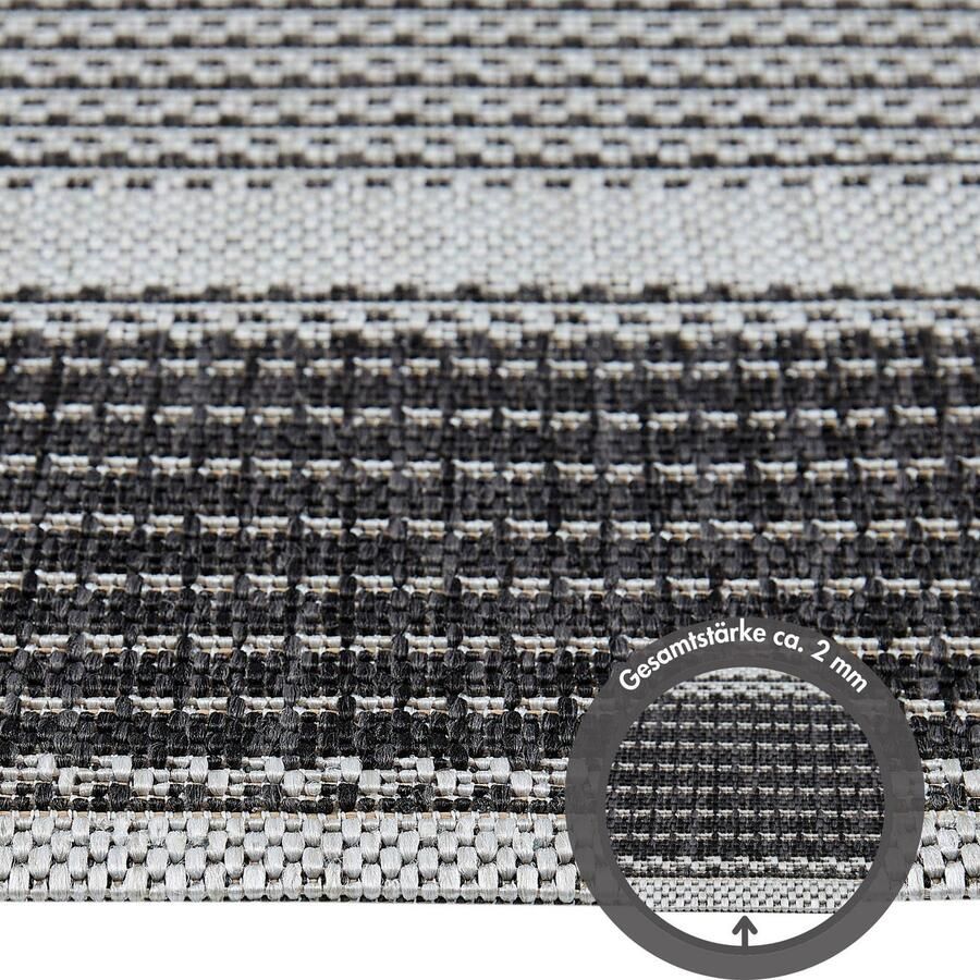 Andiamo Vloerkleed ARIZONA 2 Platweefsel met randdessin geschikt voor binnen en buiten woonkamer