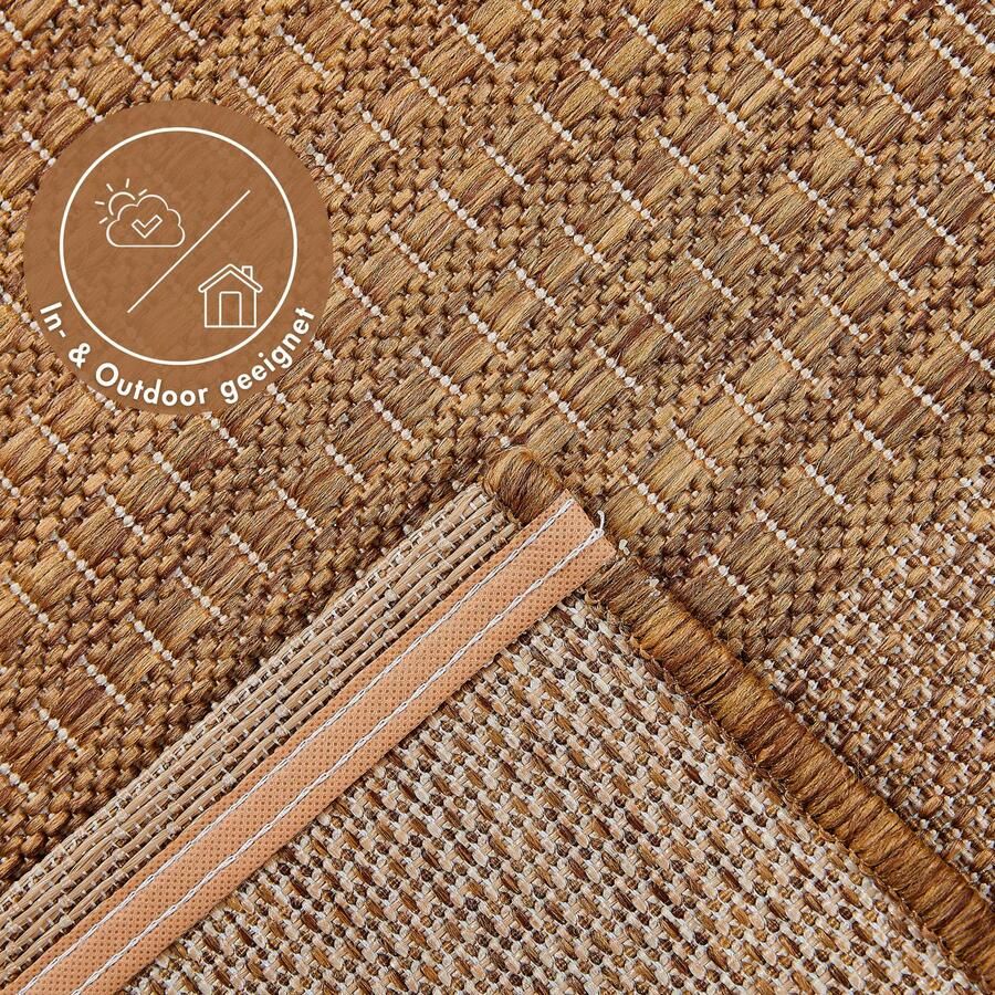 Andiamo Vloerkleed ARIZONA1 Platweefsel geruit motief geschikt voor binnen en buiten woonkamer - Foto 2