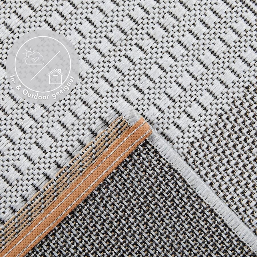 Andiamo Vloerkleed ARIZONA1 Platweefsel geruit motief geschikt voor binnen en buiten woonkamer - Foto 2