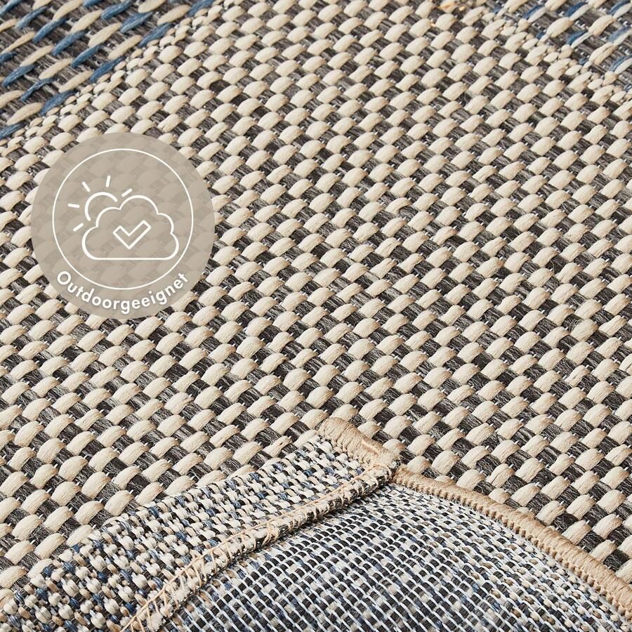 Andiamo Vloerkleed Clyde 2 Platweefsel patchworkdesign geschikt voor binnen en buiten woonkamer - Foto 2