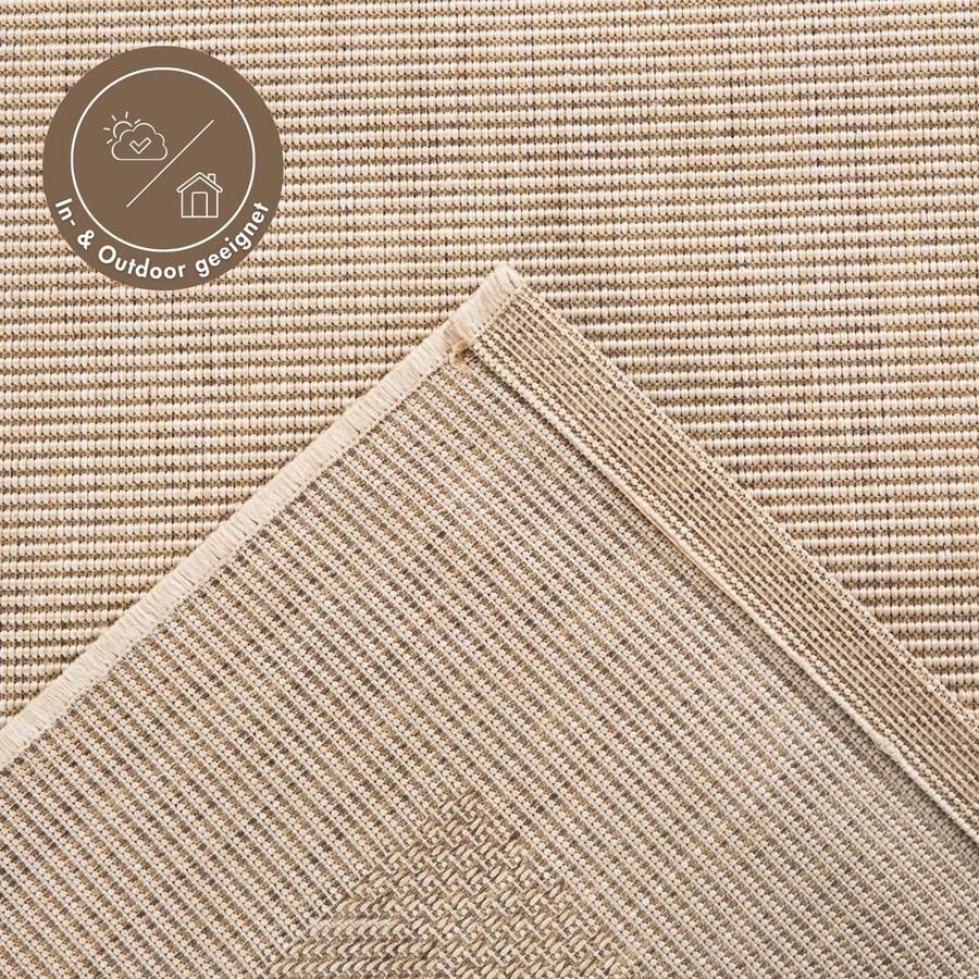 Andiamo Vloerkleed Montana Platweefsel mêlee met randdessin geschikt voor binnen en buiten