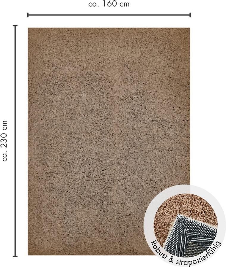 Andiamo Vloerkleed San Paolo Uni kleuren zachte kwaliteit ideaal in de woonkamer & slaapkamer - Foto 5