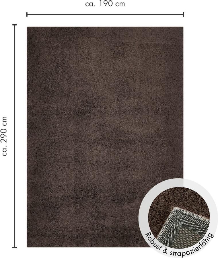 Andiamo Vloerkleed San Paolo Uni kleuren zachte kwaliteit ideaal in de woonkamer & slaapkamer - Foto 4