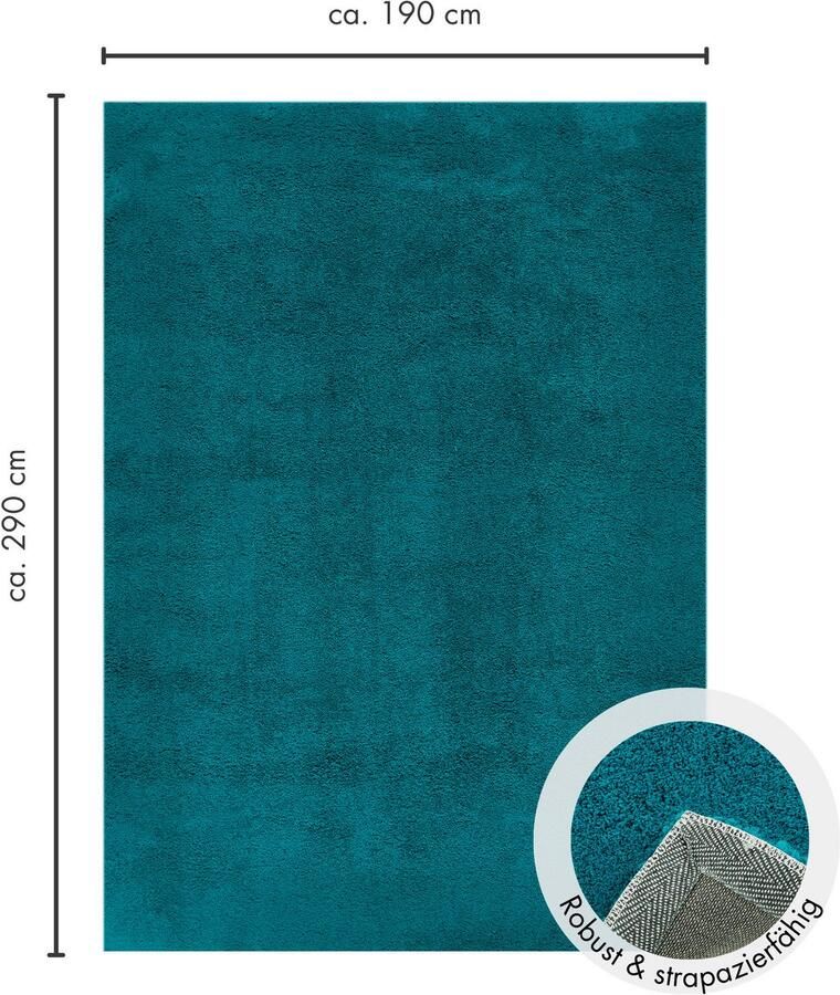 Andiamo Vloerkleed San Paolo Uni kleuren zachte kwaliteit ideaal in de woonkamer & slaapkamer - Foto 4