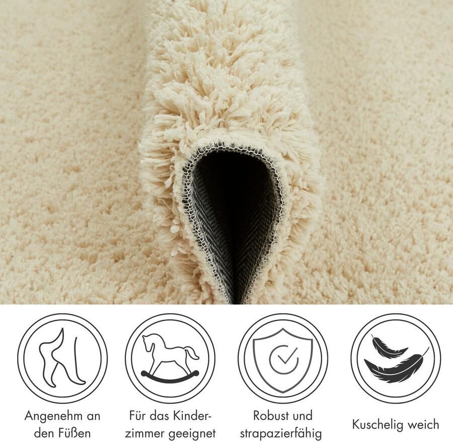 Andiamo Vloerkleed San Paolo Uni kleuren zachte kwaliteit ideaal in de woonkamer & slaapkamer - Foto 4