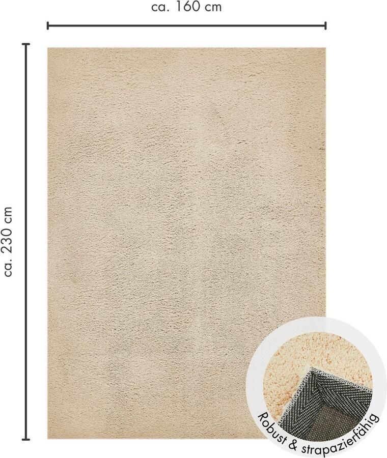 Andiamo Vloerkleed San Paolo Uni kleuren zachte kwaliteit ideaal in de woonkamer & slaapkamer - Foto 5