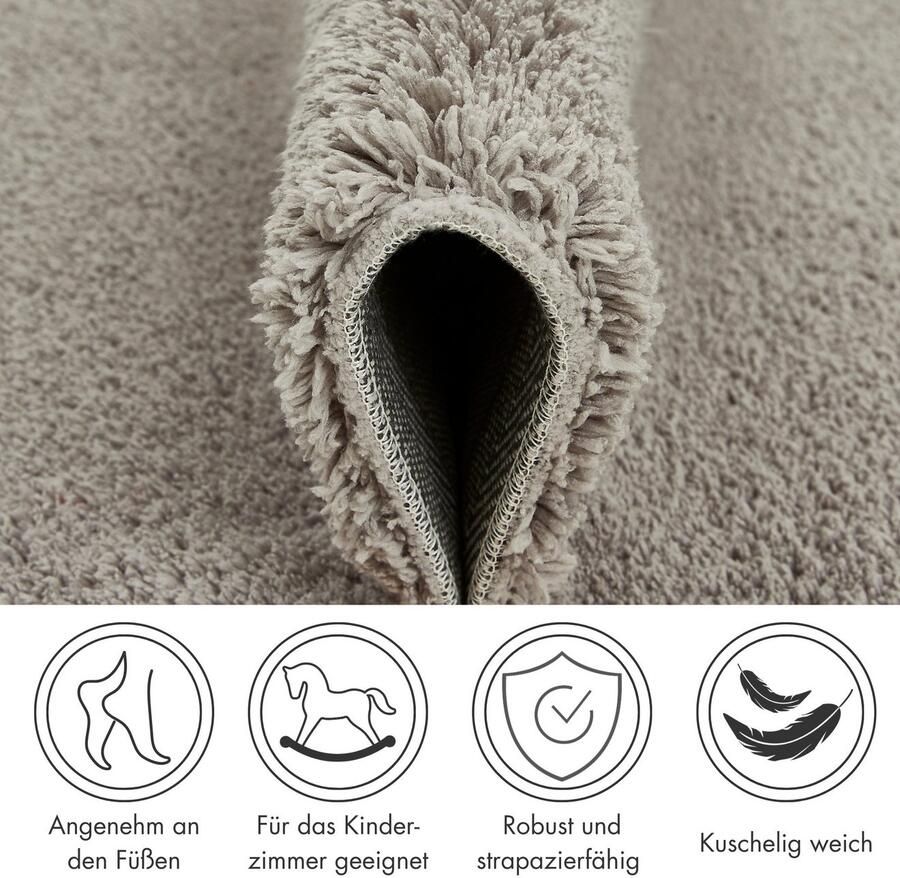 Andiamo Vloerkleed San Paolo Uni kleuren zachte kwaliteit ideaal in de woonkamer & slaapkamer - Foto 4