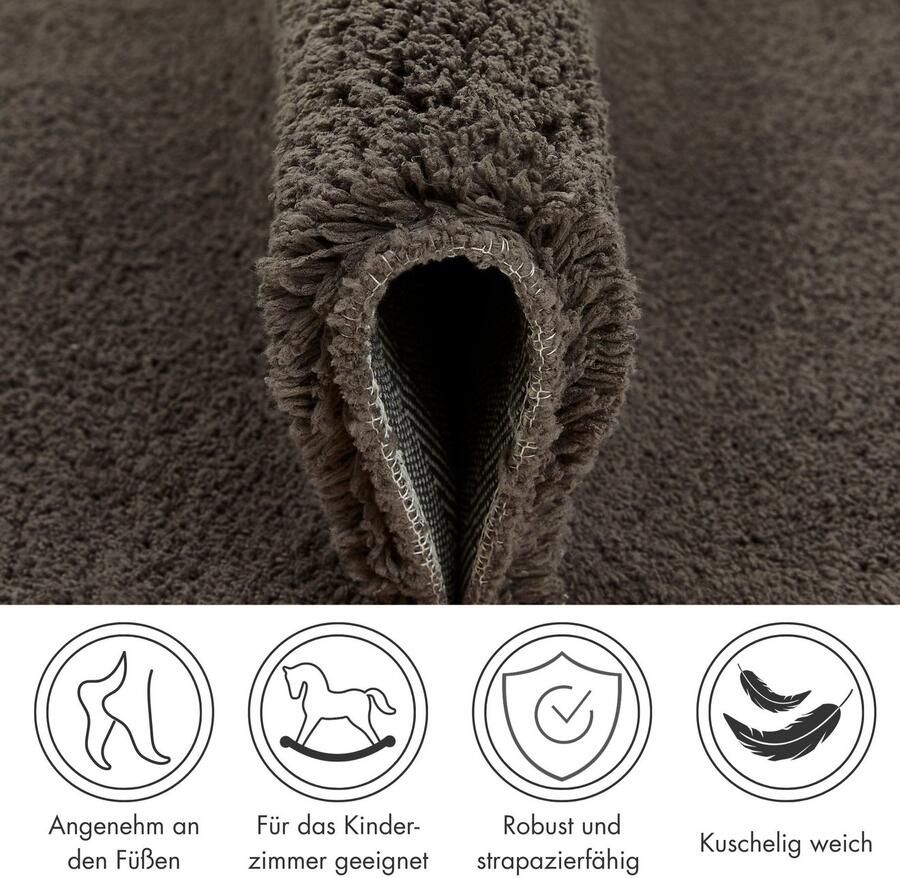 Andiamo Vloerkleed San Paolo Uni kleuren zachte kwaliteit ideaal in de woonkamer & slaapkamer - Foto 3