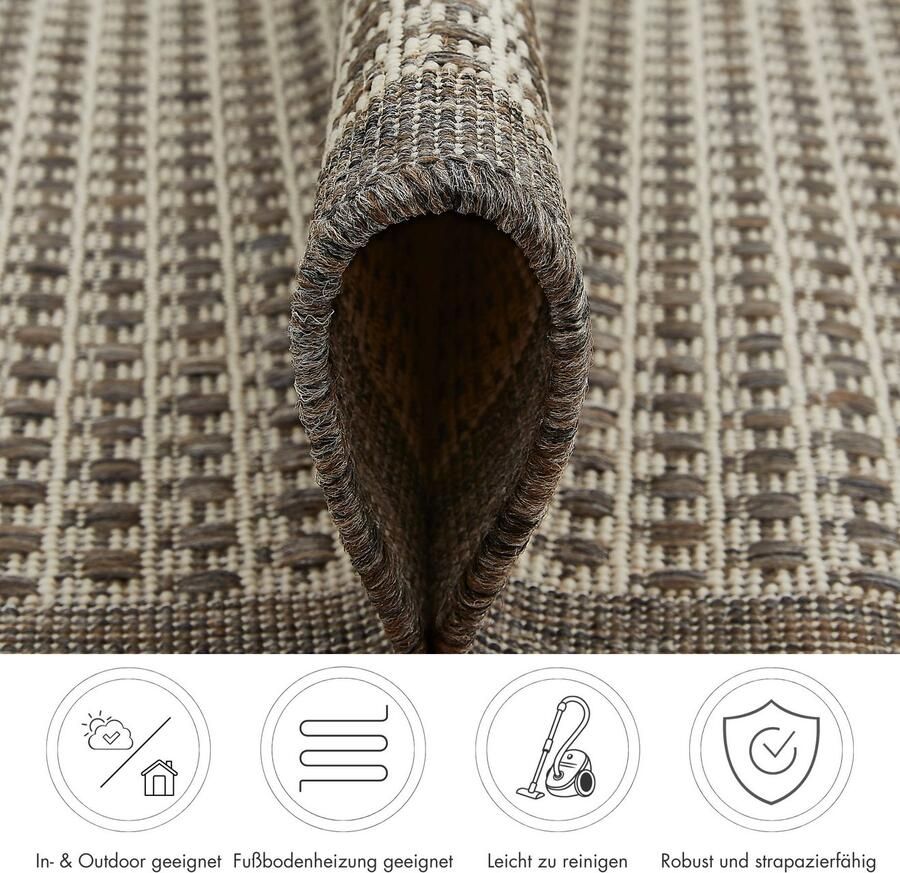 Andiamo Vloerkleed Savannah Platweefsel geschikt voor binnen en buiten woonkamer - Foto 4