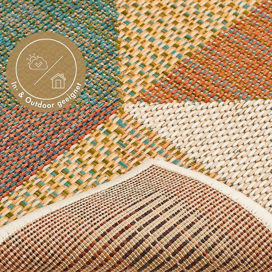 Andiamo Vloerkleed Sedona driehoek Vlakweefsel modern ontwerp geschikt voor binnen- en buitengebruik - Foto 2