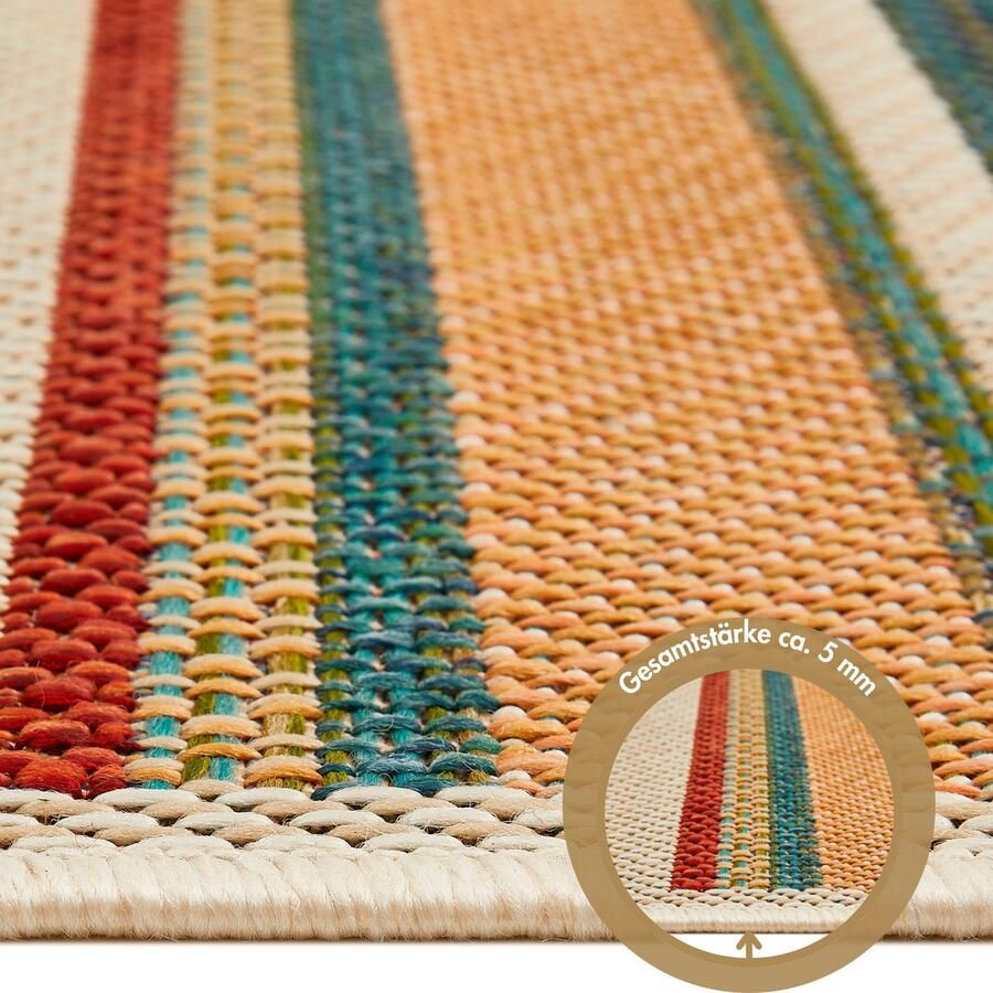 Andiamo Vloerkleed Sedona strepen Vlakweefsel gestreept geschikt voor binnen en buiten - Foto 11