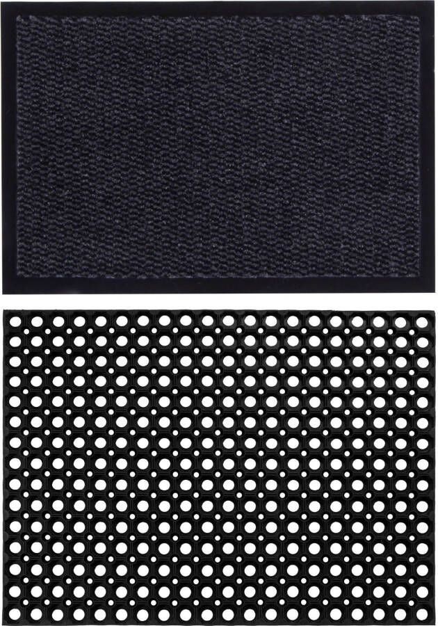 Andiamo Mat Easy + rubber ringmat set van 2 Inloopmat geschikt voor binnen en buiten