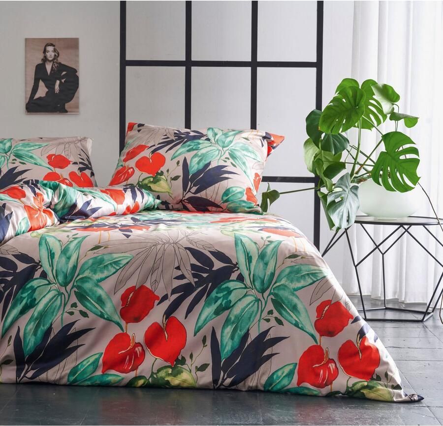 APELT Beddengoed Anabel exclusief zomer beddengoed handgeschilderde anthuriumbladeren