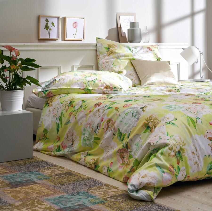 APELT Omkeerbaar beddengoed Sarah elegante pioenrozen en rozenblaadjes exclusieve zomer beddengoed - Foto 3