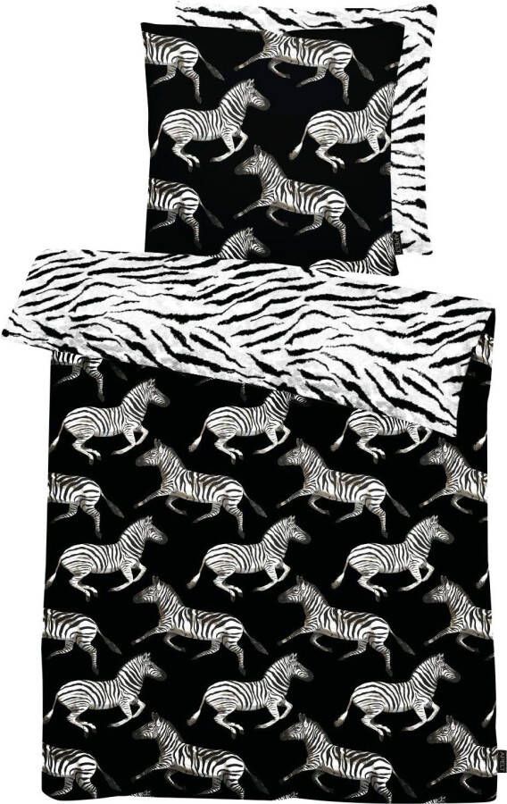 APELT Tweezijdig te gebruiken overtrekset Theo Ingenieus geschilderde zebra s en aan de achterkant met zebramotief (2-delig) - Foto 2