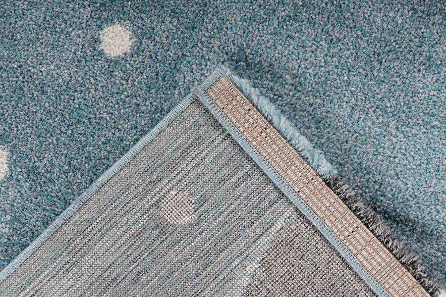 Lalee Amigo – Vloerkleed Vloer kleed Kinderkamer Panda vlokken Tapijt – Karpet 120x170 – Blauw