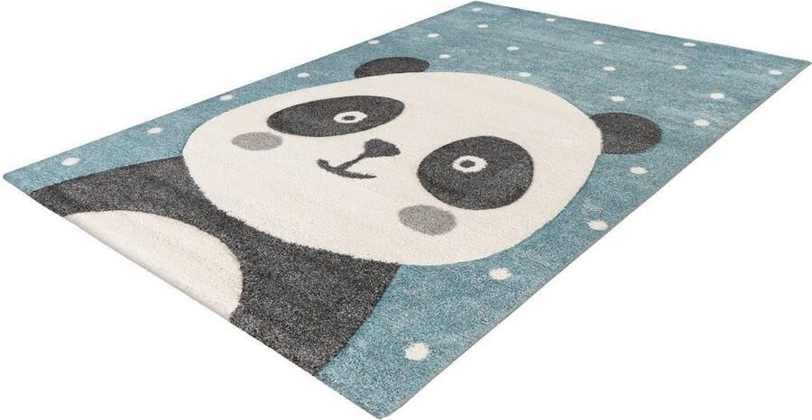 Lalee Amigo – Vloerkleed Vloer kleed Kinderkamer Panda vlokken Tapijt – Karpet 120x170 – Blauw - Foto 5