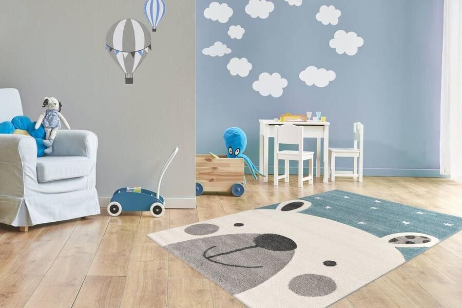 Lalee Amigo Vloerkleed- Vloer kleed Beer Sterren- Tapijt Karpet 120x170 – Blauw - Foto 3