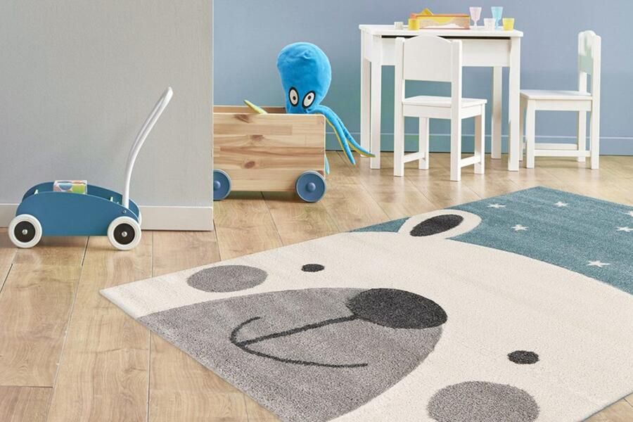 Lalee Amigo Vloerkleed- Vloer kleed Beer Sterren- Tapijt Karpet 120x170 – Blauw - Foto 4
