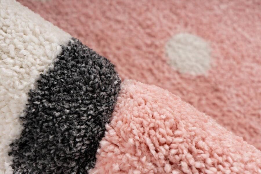 Lalee Amigo – Vloerkleed Vloer kleed Kinderkamer Pinguïn – Sneeuwvlokken Tapijt – Karpet 80x150 – Roze - Foto 2