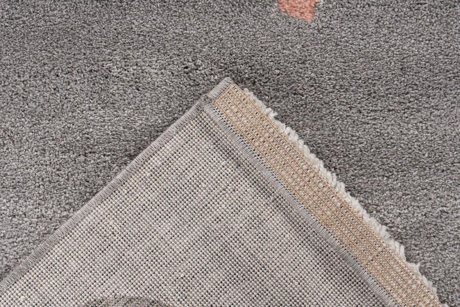 Lalee Amigo – Vloerkleed Vloer kleed Konijn – Hartjes Tapijt – Karpet 120x170 – Roze – Grijs