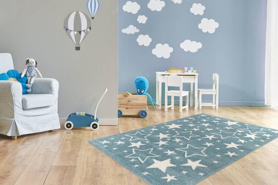 Lalee Amigo – Vloerkleed Vloer kleed Sterren kinderen Tapijt – Karpet 120x170 – Blauw - Foto 4