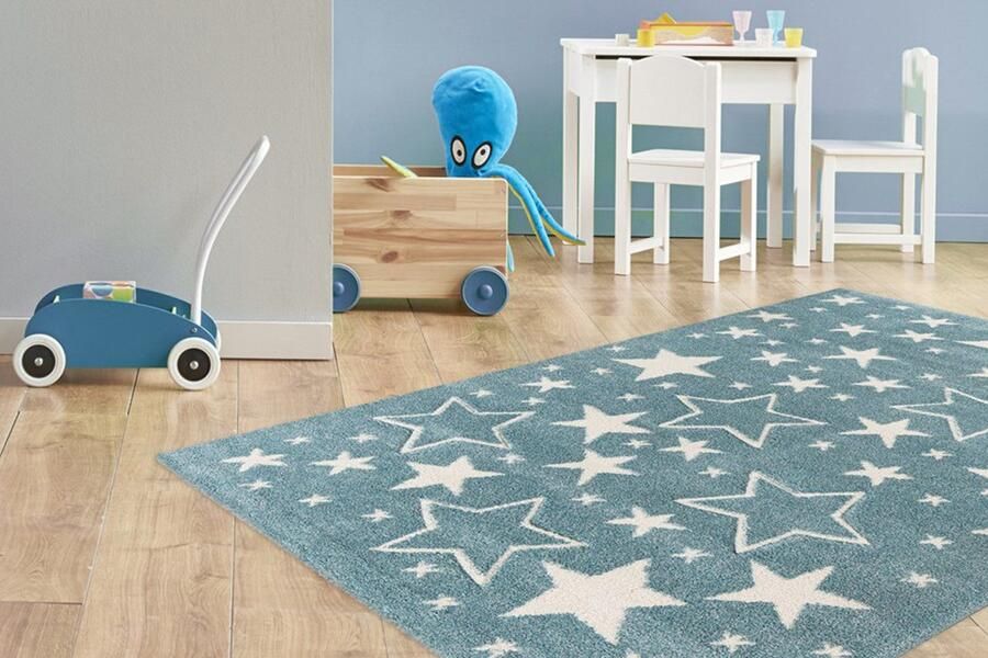 Lalee Amigo – Vloerkleed Vloer kleed Sterren kinderen Tapijt – Karpet 120x170 – Blauw - Foto 5
