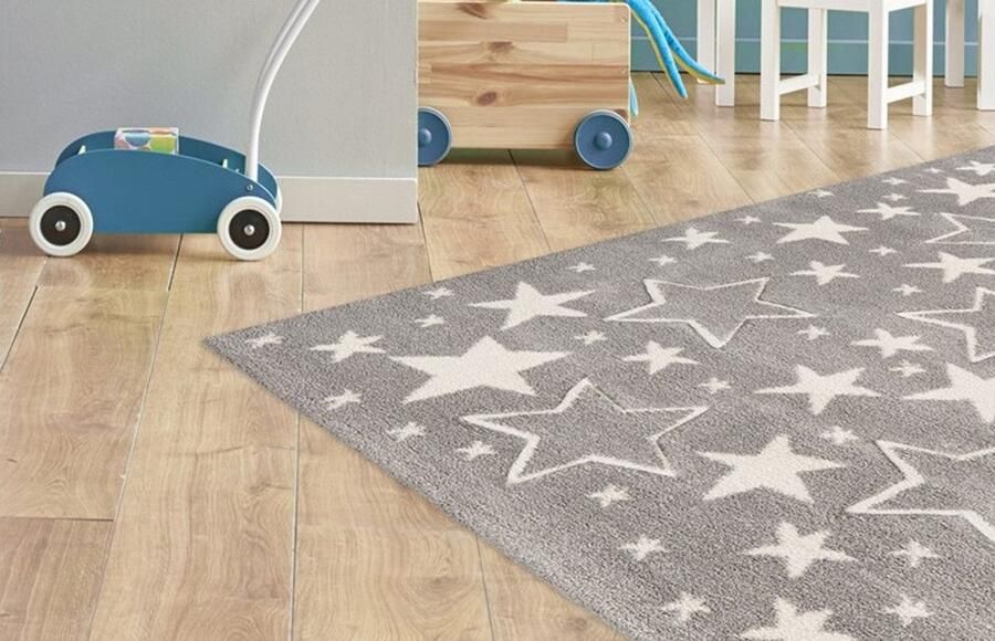 Kindervloerkleed kinderkamer Sterren- grijs- jongens Lalee kids karpet 120 x 170 cm zilver grijs - Foto 4