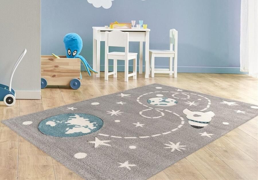 Lalee Amigo – Vloerkleed Vloer kleed Raket Tapijt – Karpet 120x170 – Grijs