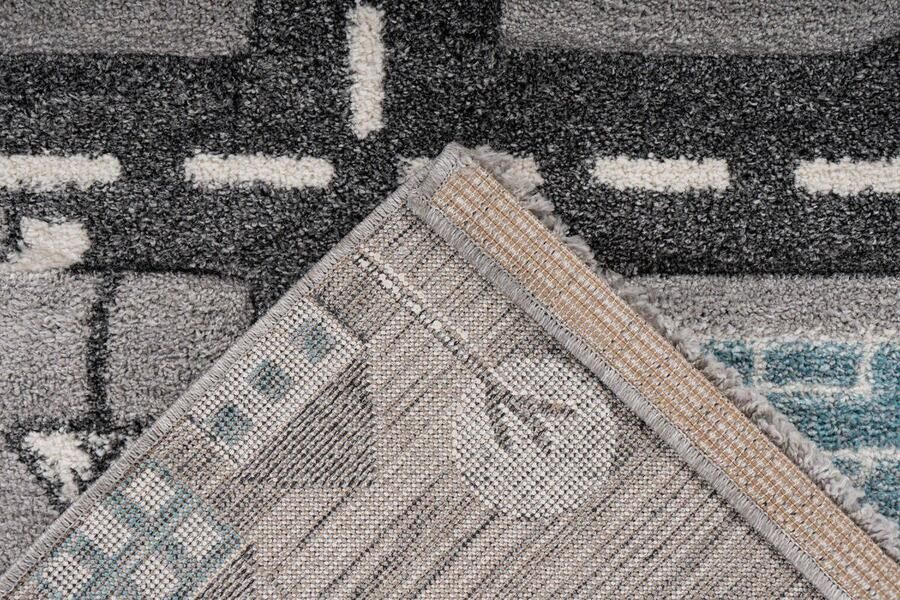 Lalee Amigo – Vloerkleed Vloer kleed Autobaan Tapijt – Karpet 120x170 – Grijs