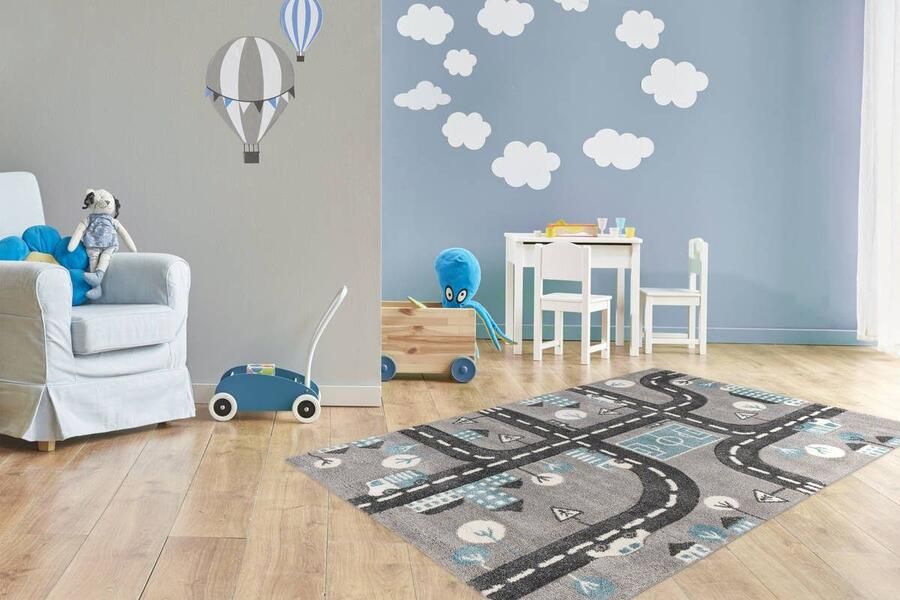 Lalee Amigo – Vloerkleed Vloer kleed Autobaan Tapijt – Karpet 120x170 – Grijs - Foto 4