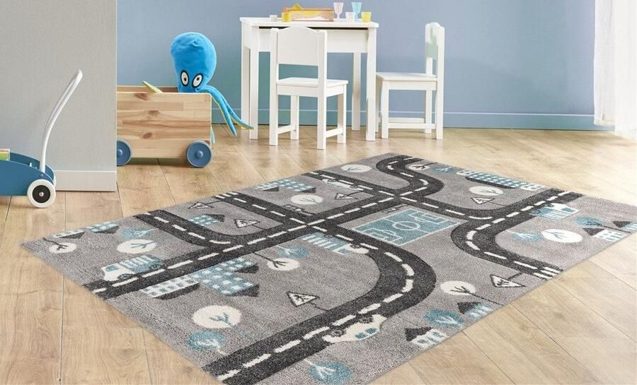 Lalee Amigo – Vloerkleed Vloer kleed Autobaan Tapijt – Karpet 120x170 – Grijs - Foto 5