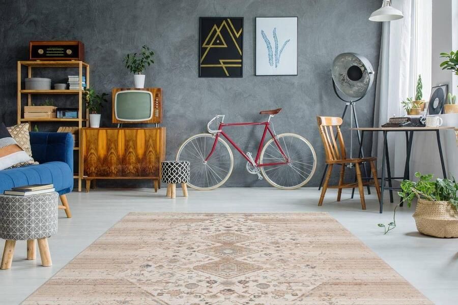 Calo-deluxe Vloerkleed Rossa 800 Vintage-look met franje woonkamer - Foto 9