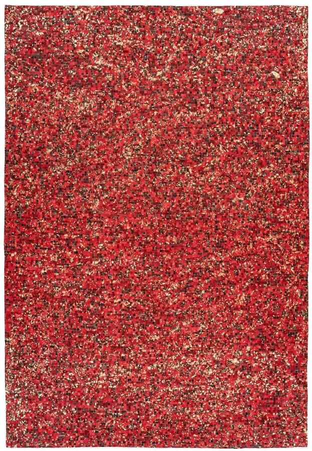 ARTE ESPINA Vloerkleed Finish 100 natuurlijk lederen tapijt met glanzende metallic kleur rug van vilt