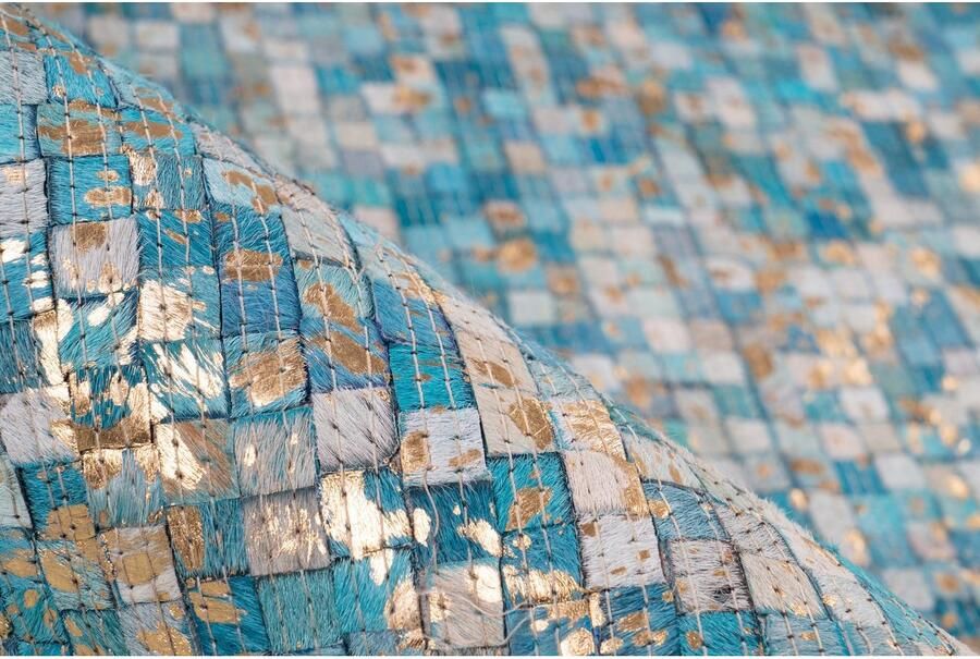 ARTE ESPINA Vloerkleed Finish 100 natuurlijk lederen tapijt met glanzende metallic kleur rug van vilt - Foto 3