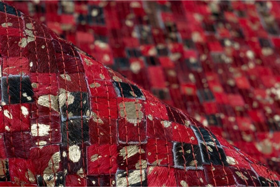 ARTE ESPINA Vloerkleed Finish 100 natuurlijk lederen tapijt met glanzende metallic kleur rug van vilt - Foto 4