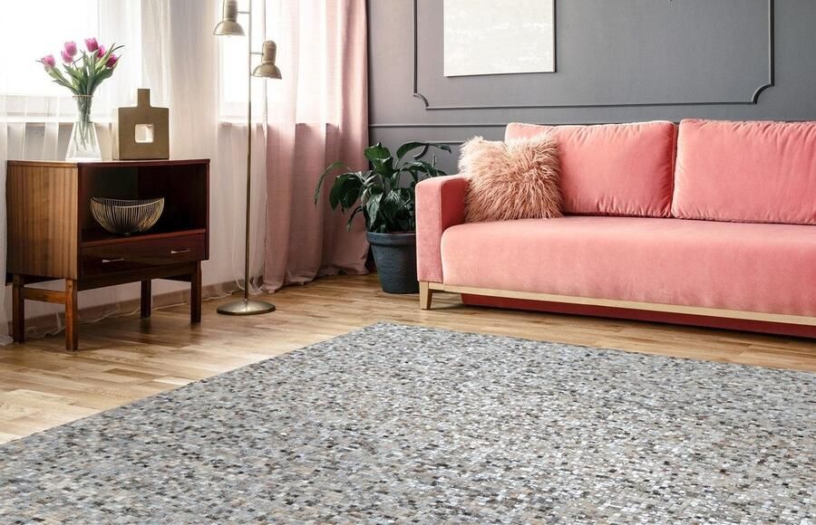 ARTE ESPINA Vloerkleed Finish 100 natuurlijk lederen tapijt met glanzende metallic kleur rug van vilt - Foto 3