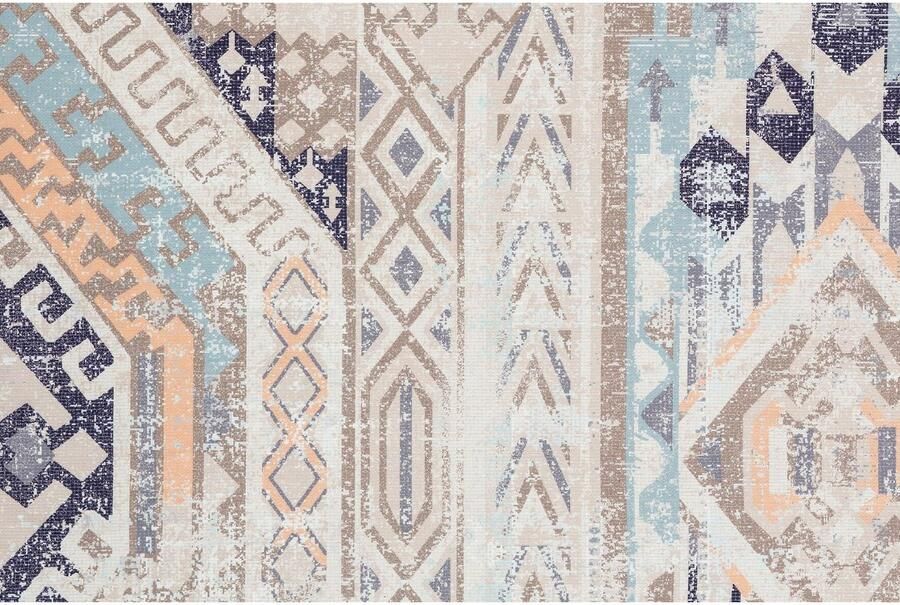 My home Vloerkleed Ruben Vintage stijlvolle glans plat vloerkleed multicolour zacht - Foto 5