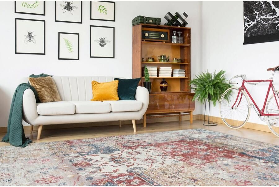 My home Vloerkleed Arnau Vintage-design vloerkleed in used look oriëntaals platweefsel - Foto 7