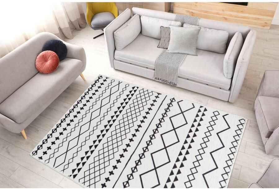 Arte Espina Maya 200 x 290 cm Vloerkleed Wit Zwart