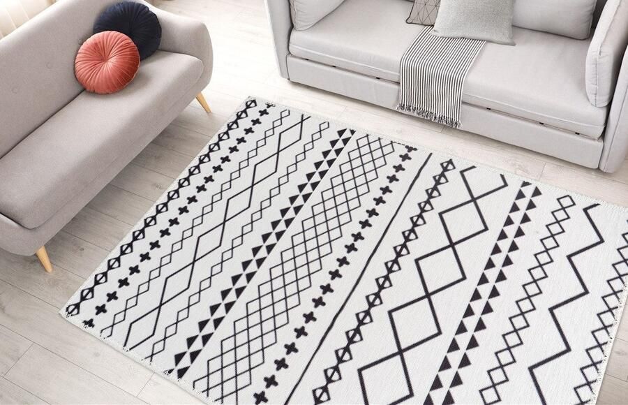 Arte Espina Maya 200 x 290 cm Vloerkleed Wit Zwart - Foto 4