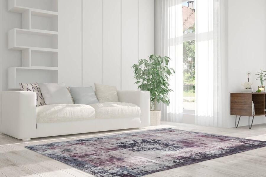 My home Vloerkleed Nelio Vintage-design used look korte pool vloerkleed met randdessin - Foto 6
