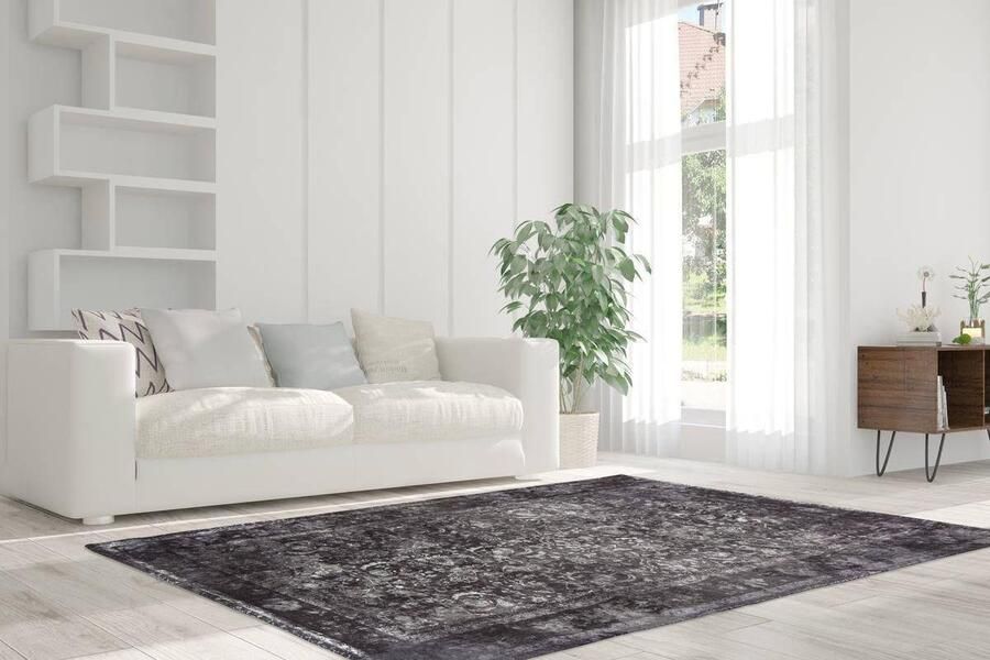 Bruno Banani Vloerkleed Everly Vintage-design moderne used look laagpolig vloerkleed met randdessin - Foto 8