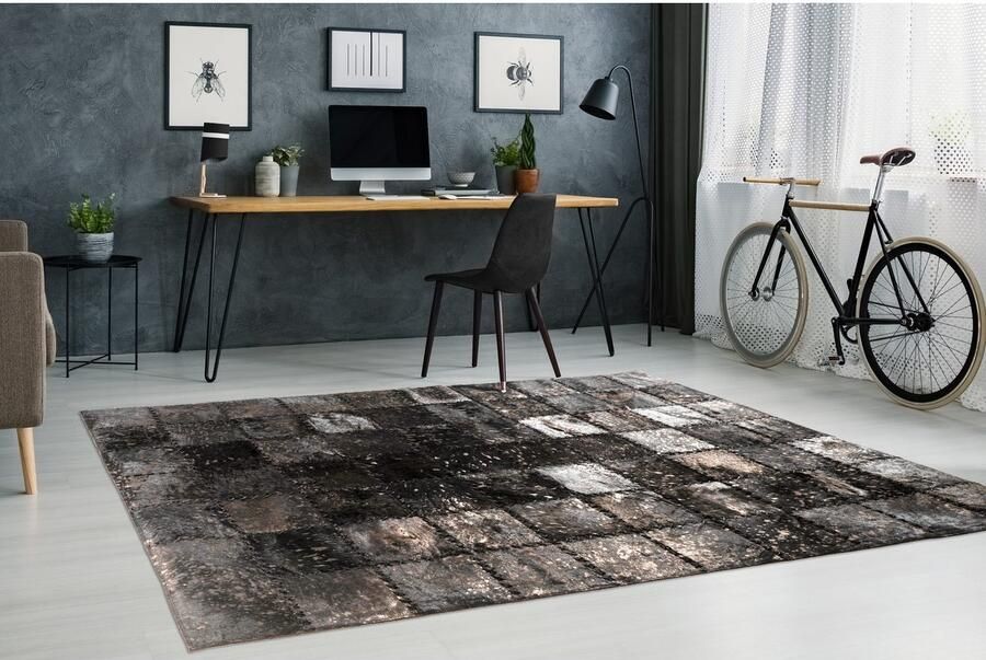 Calo-deluxe Vachtvloerkleed Rankel 205 leren tapijt kleurige patchwork unieke stukken echt rundsleder woonkamer - Foto 6