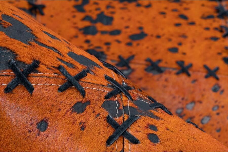 ARTE ESPINA Vloerkleed Voila 100 handgenaaid vlakpolig tapijt in patchwork-ontwerp.